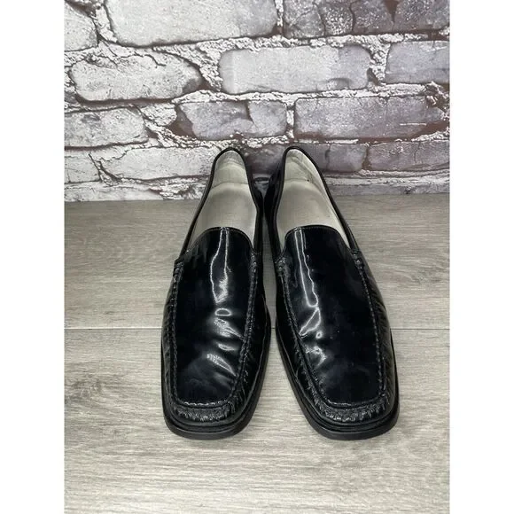 Tod's Gommino Black Patent Leather Slip On Moc Loafers Shoes Men Sz 9.5M US/43EU